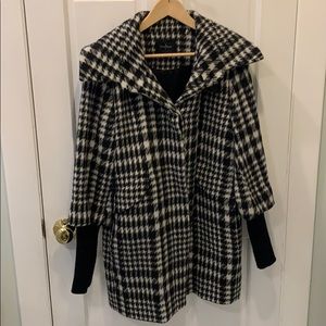 Cozy Warm Cole Haan Houndstooth Cocoon Coat